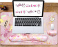 4-In-1 Large Gaming Mouse Pad, Keyboard Wrist Rest Pad & Wrist Support Mousepad Set, Extended Desk Pad Waterproof Desk Mat for Home Office Study