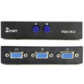 2 in 1 Out 2 Port VGA Switch - Press Button Two Way Video Switch for PC TV Monitor - Black
