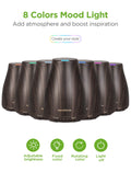 Innogear Essential Oil Diffuser with Oils, 100Ml Aromatherapy Diffuser with 6 Essential Oils Set, Aroma Cool Mist Humidifier Gift Set, Dark Wood Grain