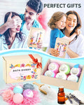 Light up Bath Bombs with Surprise Inside, 4.23 Oz Natural Gift Set 6 with Essential Oils, Magnesium Large Bath Bombs for Women Relaxing Spa Skin