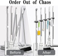Acemining 5 Racks and 4 Hooks Mop and Broom Holder Wall Mount, Broom Organizer Storage Tool Racks Stainless Steel Heavy Duty Hooks Self Adhesive