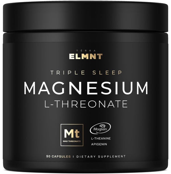 ELMNT Triple Sleep Magnesium Threonate W. Apigenin, Theanine & Magtein Magnesium L-Threonate - Highest Absorption Magnesium Supplement Capsules