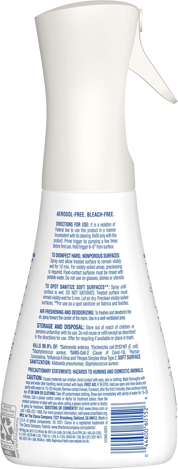 Clorox Disinfecting Mist, Eucalyptus Peppermint, Disinfecting Spray, 16 Fluid Ounces 16 Fl Oz (Pack of 1)