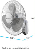 Comfort Zone 16-Inch Fan with Remote Control – Quiet 3-Speed Oscillating Indoor Fan with 90° Wide-Angle Airflow, Timer & Sleep Modes –