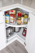 Kitchen Spaces Lazy Susan Deep Organizer Bins, Corner Cabinet Turntable Shelf Storage for Kitchen and Pantry Items, Clear and Sturdy with Built-In