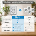Indoor Outdoor Thermometer Wireless, 4.5 Inch Display Digital Hygrometer Thermometer Temperature Humidity Monitor with 330ft Range Sensor and