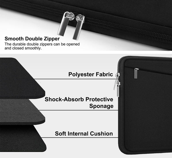 Laptop Sleeve 15.6 inch, Durable Computer Carrying Bag Protective Case Briefcase Handbag with Front Pocket, Slim Laptop Cover for 15-16 Inch HP,