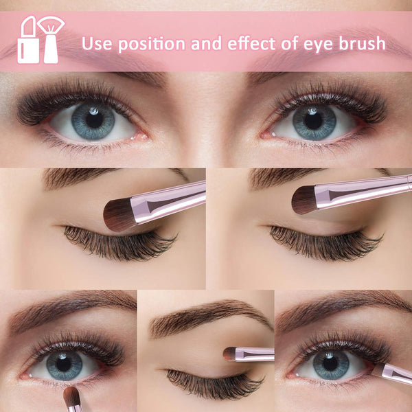 5Pcs Eye Makeup Brush Set, Portable Eyeshadow Brushes for Travel Case. | Basic eyeliner, angle, concealer, slanted eyebrow brush, recommended by
