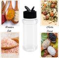 OJYUDD 16 Pack 3.4oz/100ml Plastic Spice Bottles Set,Empty Seasoning Containers with Black Cap,Clear Reusable Containers Jars for
