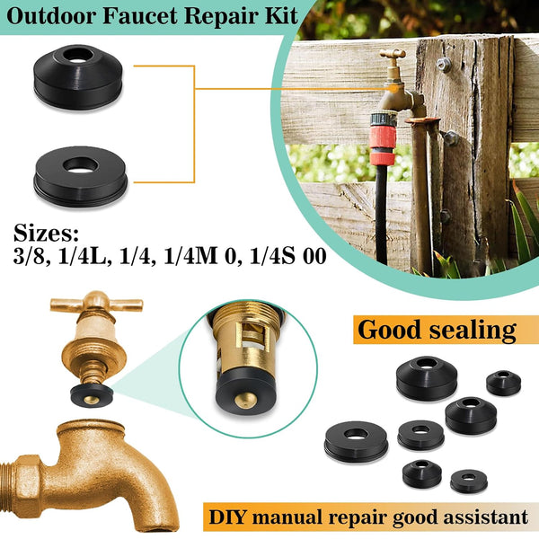 XBVV 37 Size 1075 Pcs Faucet Washers & O-Rings Kit & Plumbing Gasket 3-in-1 Home Universal Rubber Washers Assortment Kit for Faucet Hose Spigot