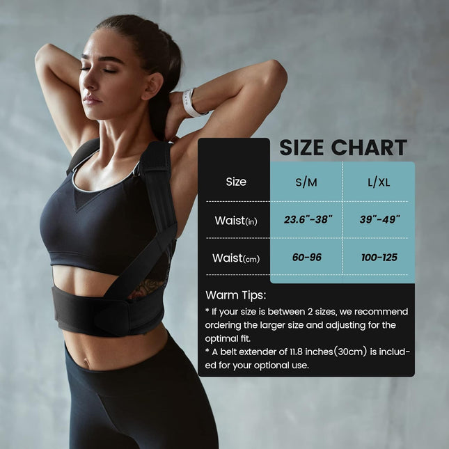 VANRORA Posture Corrector for Women and Men, Back Brace Fully Adjustable & Comfy
