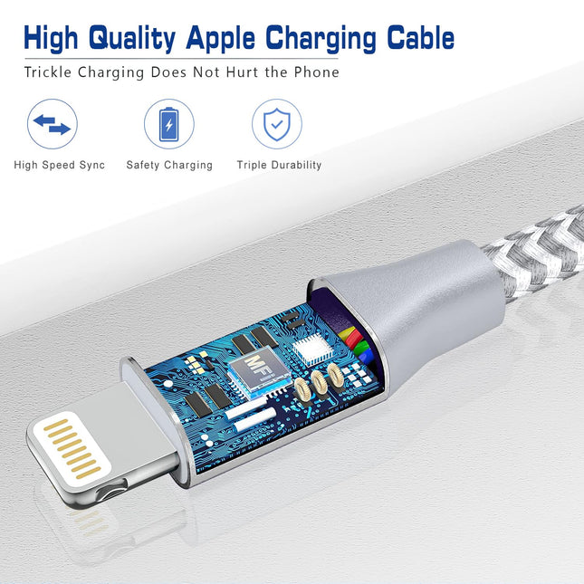 [Apple Mfi Certified] Short Iphone Charger 1Ft 2Pack,Usb a to Lightning Cord Nylon Braided 12 Inch Fast Charging Iphone 