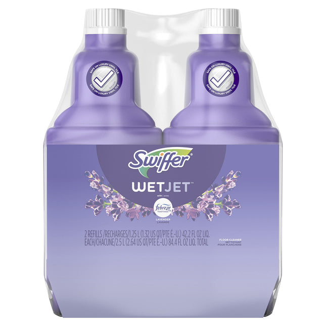 Swiffer Wetjet Multi-Purpose Floor Cleaner Solution with Febreze Refill, Hardwoo