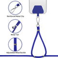 CACOE Phone Lanyard, Black+Dark Blue, 2 Pcs | Adjustable Neck Strap, 4 Pcs Patches,Universal Crossbody Multifuctional Cell Phone Lanyards