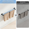 MKO Towel Bar for Bathroom, 24" Hand Towel Holder with Metal, Black Towel Rack Hanger Sturdy Wall Mounted for Kitchen Home Essentials, 2 Pack