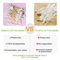 800 Count Bamboo Cotton Swabs - Natural Organic Cotton Buds with Double Tips, Hypoallergenic, Biodegradable Swabs for Ear Cleaning, Beauty &