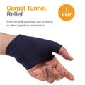Natracure Computer Gloves (Carpal Tunnel Relief) Size: Medium/Large - One Pair (Reversible) - (For Wrist and Hand Pain Relief from Typing and