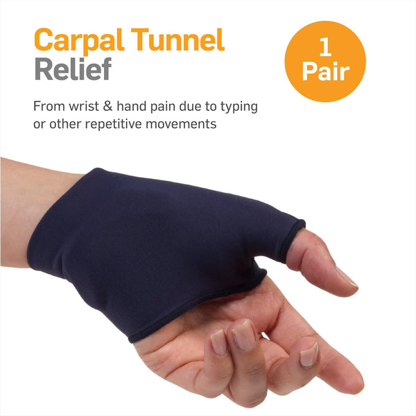 Natracure Computer Gloves (Carpal Tunnel Relief) Size: Medium/Large - One Pair (Reversible) - (For Wrist and Hand Pain Relief from Typing and