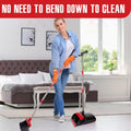 Broom and Dustpan Set with Long Handle, Light Weight Stainless Steel Poles Stand Upright Dustpans with Broom Combo for Home Kitchen Office Pet Dog