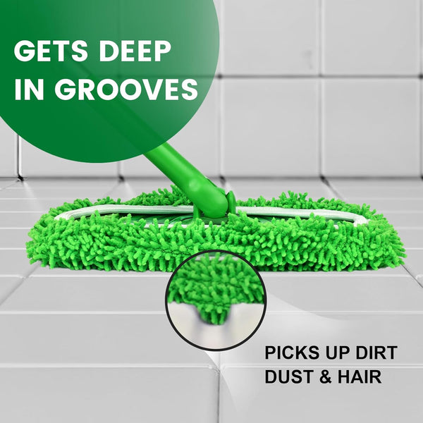 6Pcs Reusable Microfiber Mop Pads Compatible with Sweeper Mop, Replacement Wet Mopping pad Refills & Washable Dry Sweeping Cloths for