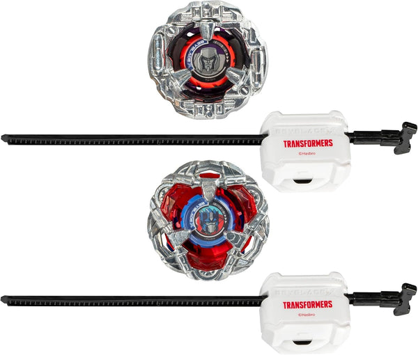 Beyblade X Transformers Collab Optimus Prime 4-60P vs. Megatron 4-80B Multipack Set with 2 Tops & 2 launchers; Battling Top Toys for 8 Year Old