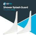 EZ-FLO 7 x 9 Inch White Bathroom Shower Splash Guard, Pack of 2, 15266