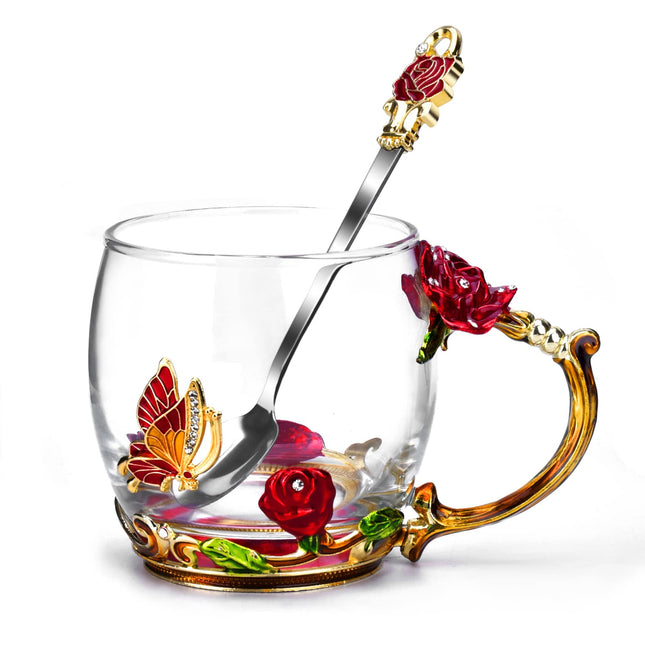 OEAGO Gifts for Mom Women Mothers Day Glass Coffee Enamels Mug Best Birthday Valentines Gifts for Her Girlfriend Wife fr