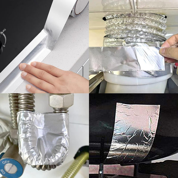 Aluminum Foil Tape, 2 Inch X 65 Feet (3.9 Mil), Insulation Adhesive Metal High Temperature Heavy Duty HVAC Tape, Silver for Ductwork, Dryer Vent, HVAC
