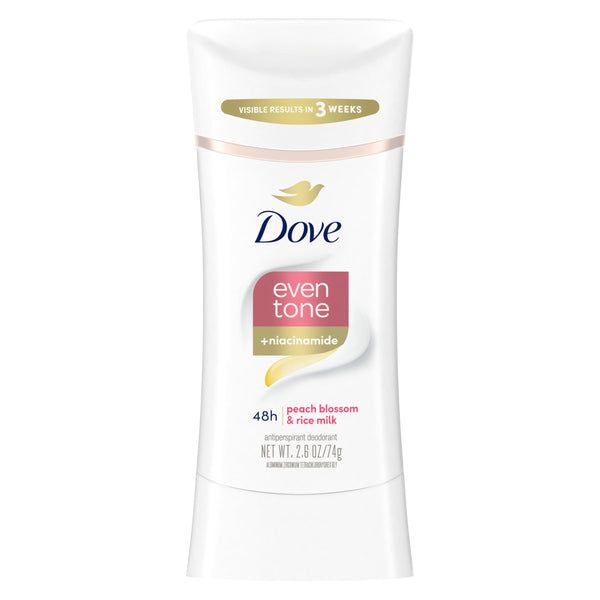 Dove Even Tone Antiperspirant Deodorant Stick Peach Blossom & Rice Milk 2.6 Oz