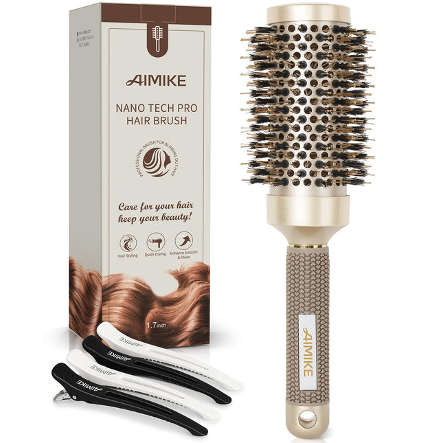 AIMIKE round Brush for Blow Out, Medium round Hair Brush Nano Thermal Ceramic & Ionic Tech, for Blow Drying & Styling, C