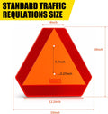 Slow Moving Vehicle Sign, Plastic DOT Slow Moving Vehicle Triangle Signs, SMV Sign 14"X16"X0.16"/5Mm Thick Diamond Grade Reflective up to 7 Years