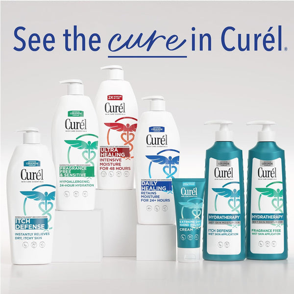 Curel Itch Defense Calming Body Lotion, Moisturizer for Dry, Itchy Skin, Body and Hand Lotion, with Advanced Ceramide Complex, Pro-Vitamin B5,