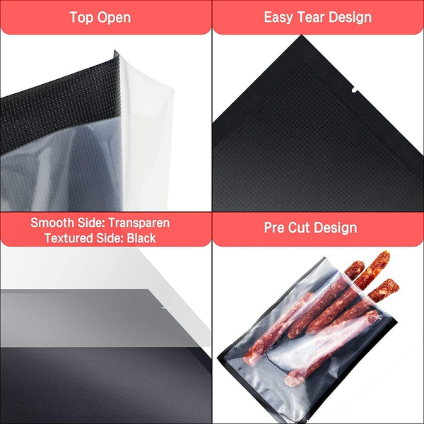 CANLENPK 2.7ÃÂ4 Inch/7X10Cm Mini Vacuum Sealer Bags,Small Precut Food Storage Bag,Seal Meal Snack Fruit Nut,Boil Steam Heat Freeze,Commercial Grade