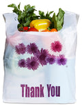 Purple Flower Thank You Plastic Shopping Bags - 500 pcs/case