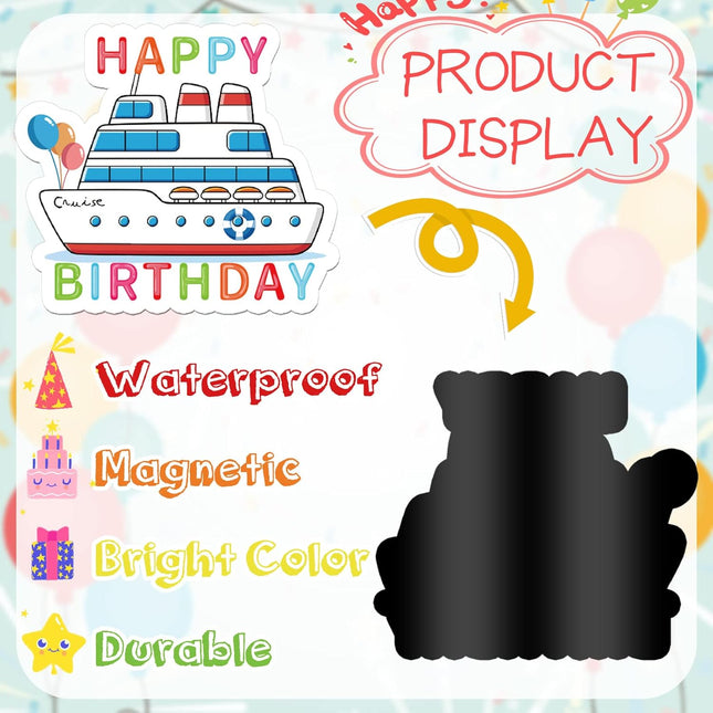 JULMELON Cruise Door Decorations Magnetic, 22Pcs Funny Birthday Reusable Cruise Door Magnets Stickers for Cruise Cabin D