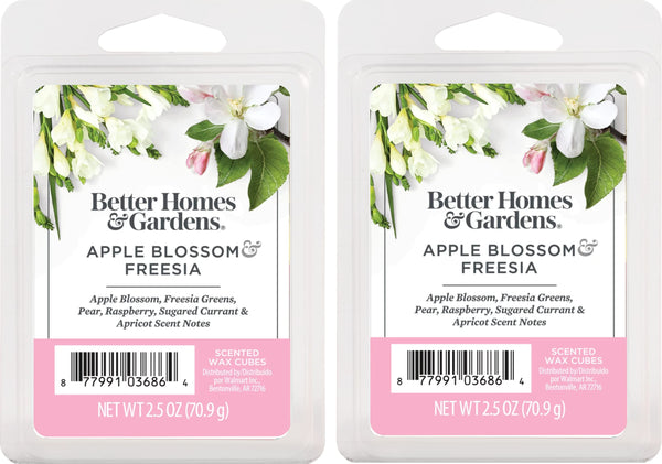 Better Homes and Gardens Scented Wax Cubes 2.5oz 2-Pack (Apple Blossom Freesia)