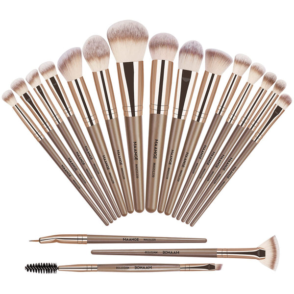 Make up Brushes, MAANGE 18 Pcs Premium Synthetic Makeup Brushes Set Soft Foundation Powder Eyeliner Eye Shadow Makeup Brushes Professional (Champagne)