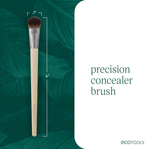 Ecotools Precision Concealer Makeup Brush, for Concealing under Eyes & Imperfections, Sculpt Skin, Works with Liquid & Cream Makeup, Synthetic