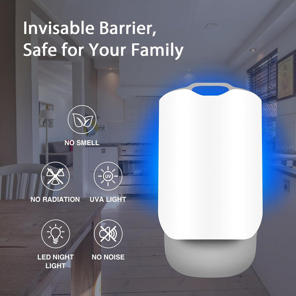 Gideal Flying Insect Trap Indoor Plug in Bug Light Catcher Insect Killer Gnats Mosquito White (Device + 5 Glue Cards)