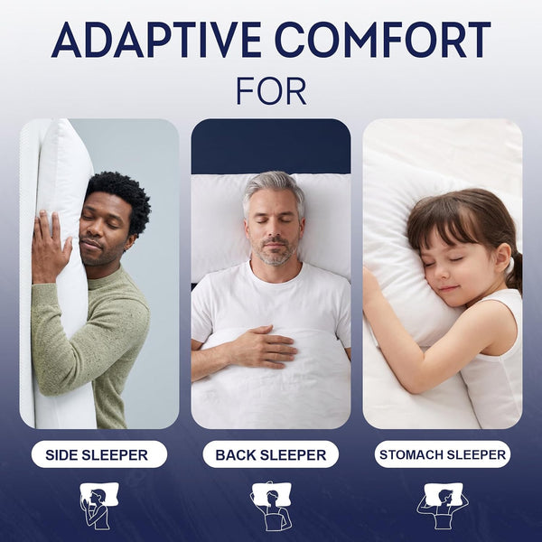 DOWNCOOL Large Body Pillow Insert- Breathable Full Body Pillow for Side Sleeper - Soft Long Bed Pillow for Adults - 20 x 54 inch (White) White