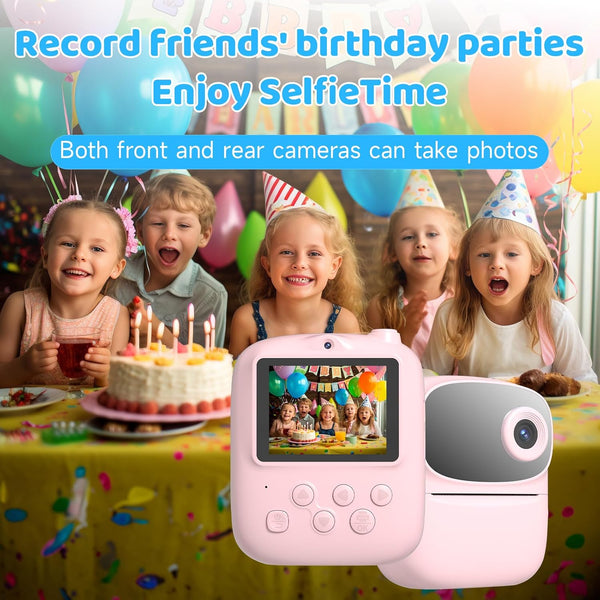 Kids Instant Print Camera 2025, 32GB Memory, Dual Lens with 2.4-Inch Screen and 1080p HD, Nice Gift for Boys and Girls Ages 4-13, Ideal for