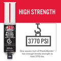 J-B Weld 50139 Plastic Bonder Body Panel Adhesive and Gap Filler Syringe - Black - 25 ml