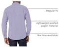 Amazon Essentials Men's Regular-Fit Long-Sleeve Casual Poplin Shirt, Button Front, Business Casual, Collared Regular Fit Blue Purple Gingham X-Large