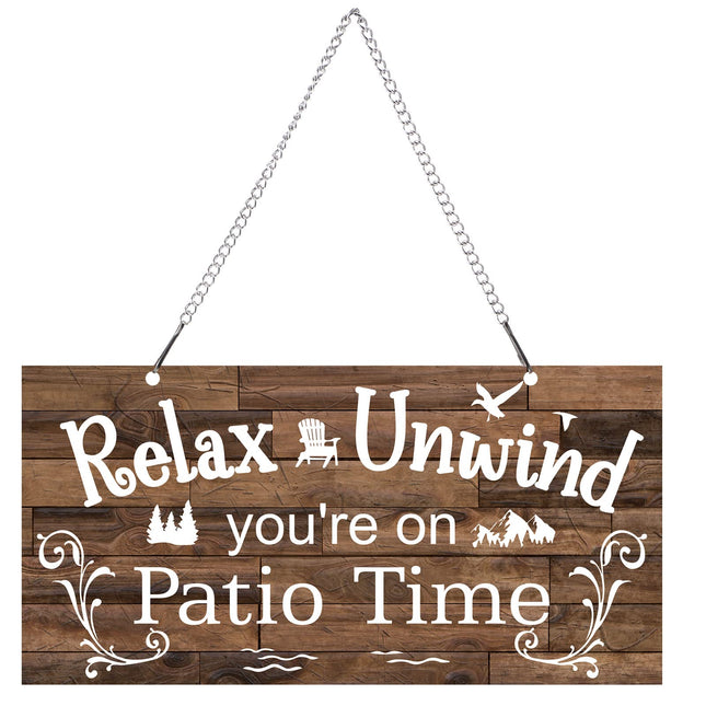 Outdoor Patio Sign Decoration Metal Patio Signs Decor for Backyard Porch Wall Ar