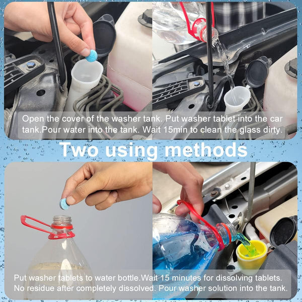 100 Pieces Car windshield washer fluid Concentrated Clean Tablets,New Formula windshield wiper fluid Solid Effervescent Tablet.Remove glass