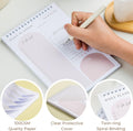 Daily Planner To Do List Notepad 60 Undated Pages,Coral,Twin-ring Spiral Bindling 6x9 Inch Desktop Daily Planning Notepad with Protective