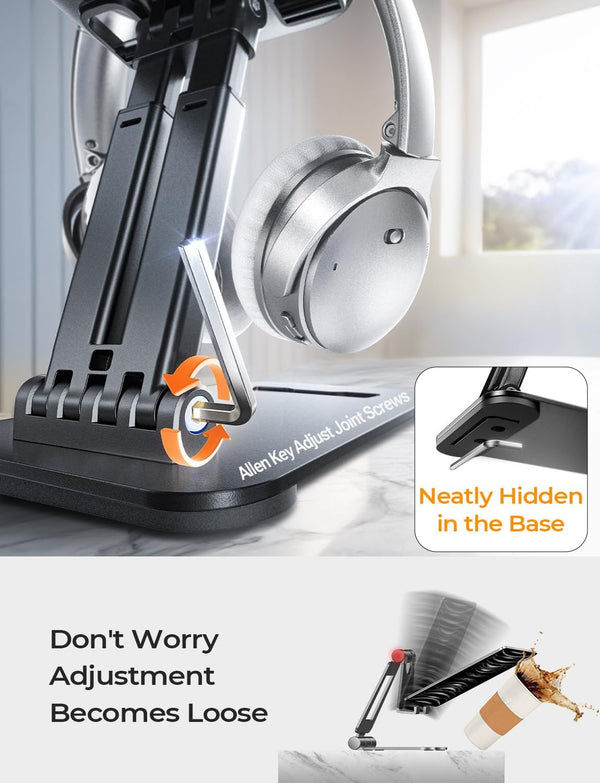 LISEN for iPad Stand Tablet Holder for Desk, Office Desk Accessories for Men Women Kids Tablet Gifts, Office Home Essentials Gadgets Portable