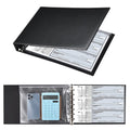 7 Ring Check Binder, 3-On-A-Page Business Checkbook Holder, 500 Checks Capacity, with 2024-2030 Calendar Organizer, Sleek Business Design (Black)