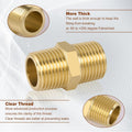 4pcs 1/4" x 1/4" Brass Straight Hex Nipple 1/4" NPT Male x 1/4" NPT Male Thread Brass Pipe Fittings Fast Coupler Straight Pipe Hose Fittings 1/4"