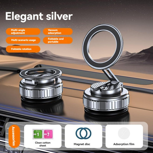 Car Phone Mount for Magsafe, 360 Degree Rotation Dashboard Vacuum Magnetic Phone Holder, Foldable Suction Cup Car Phone 